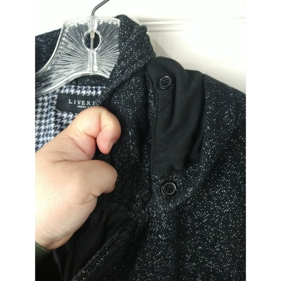 Liverpool Hooded Trench Mid  Belted Coat Woman XL Black Speckled Lined Pockets - Picture 11 of 16